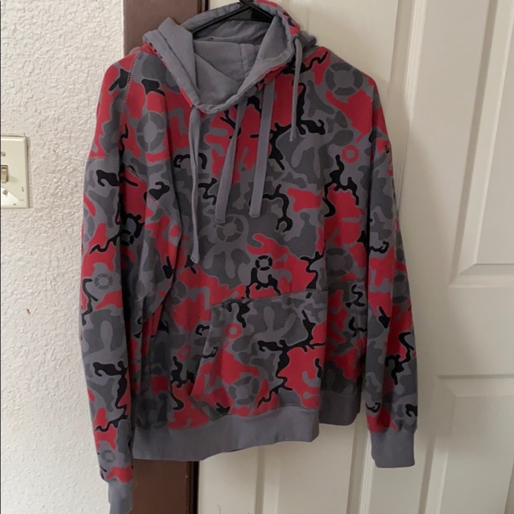 Red and Grey Camo style Double hoodie